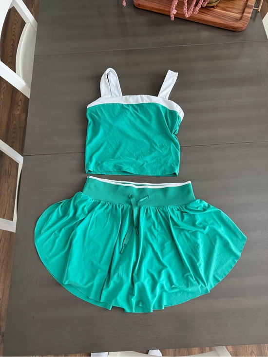 all in motion Dresses & Skirts - all in motion Teal and White Two-Piece Mini Skirt Set